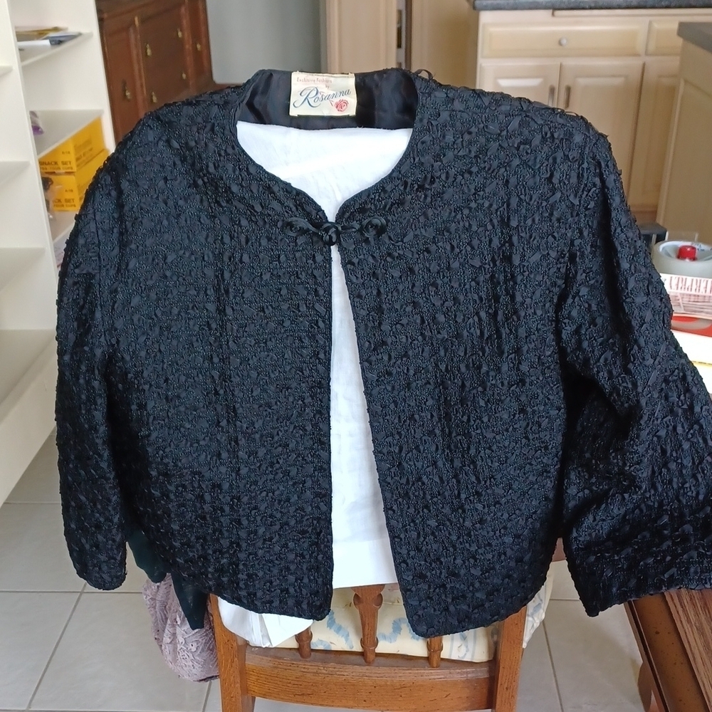 ROSANNA Vintage woman's Dressy jacket, fully lined, 3/4 sleeve, S/M